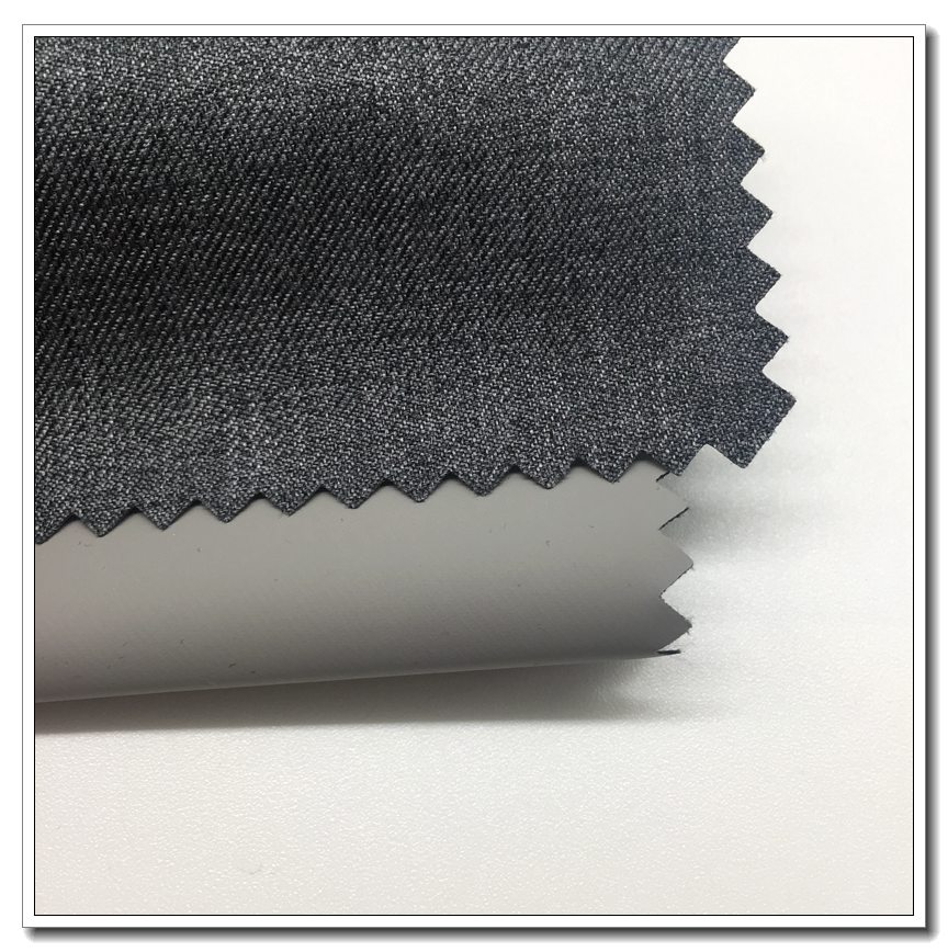 POLYESTER TWILL CATIONION GABARDINE FABRIC BONDED WITH BREATHABLE  MEMBRANE 8717